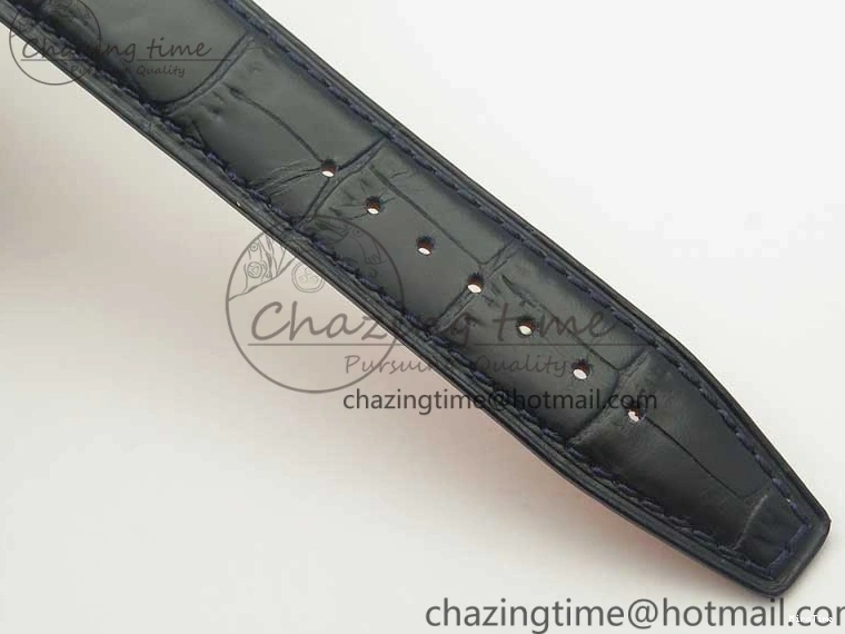 MIROTIME 0402 Refined Portofino Automatic SS MKF 1:1 Best Edition Blue Dial On Blue Leather Strap MIYOTA 9015 V 7201